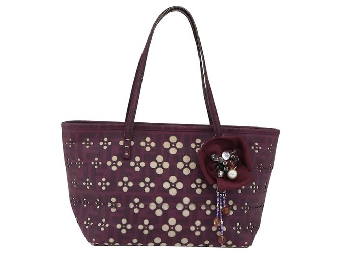 Borsa a mano in tela Zucca FENDI PVC viola oro Auth fm5149 D'oro Porpora - vista 13