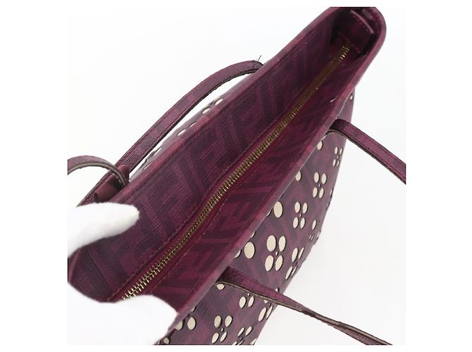Borsa a mano in tela Zucca FENDI PVC viola oro Auth fm5149 D'oro Porpora - vista 6