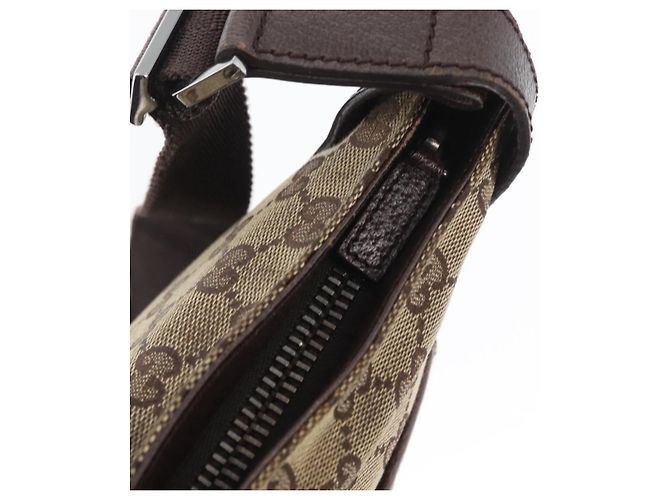 Bolsa de Ombro GG Canvas Gucci Bege Prata 122793 Auth bs33310 - vista 15