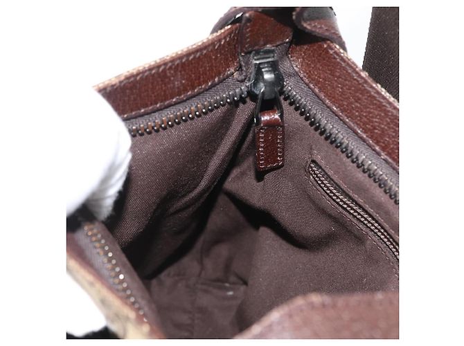 Bolsa de Ombro GG Canvas Gucci Bege Prata 122793 Auth bs33310 - vista 19