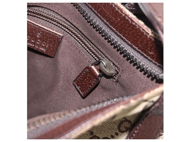 Bolsa de Ombro GG Canvas Gucci Bege Prata 122793 Auth bs33310 - vista 20