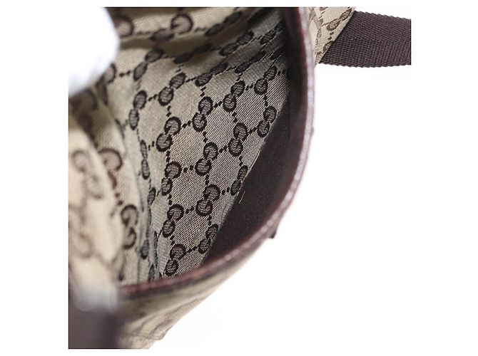 Bolsa de Ombro GG Canvas Gucci Bege Prata 122793 Auth bs33310 - vista 22