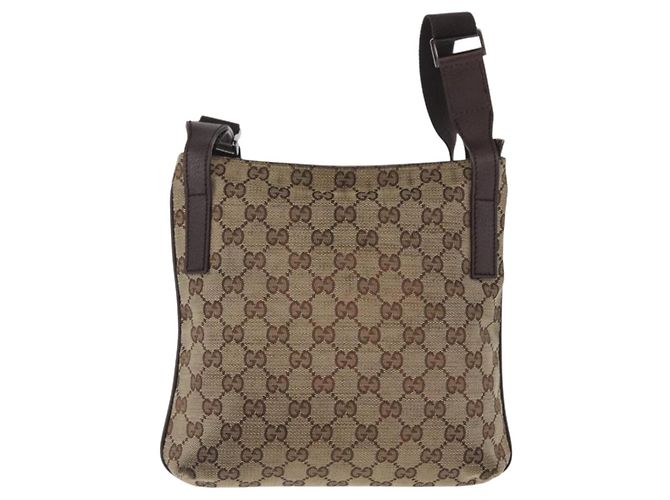 Bolsa de Ombro GG Canvas Gucci Bege Prata 122793 Auth bs33310 - vista 3