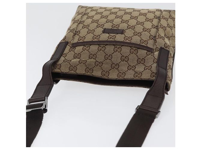 Bolsa de Ombro GG Canvas Gucci Bege Prata 122793 Auth bs33310 - vista 6