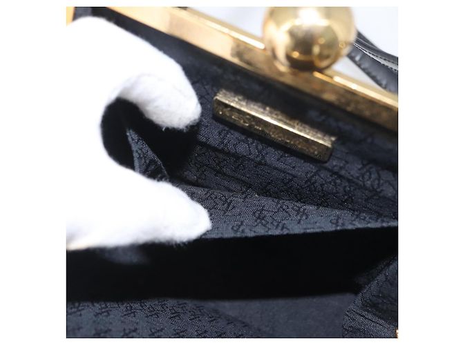 SAINT LAURENT Borsa a Spalla in Pelle Nera Dorata Auth 173508 Nero D'oro - vista 12