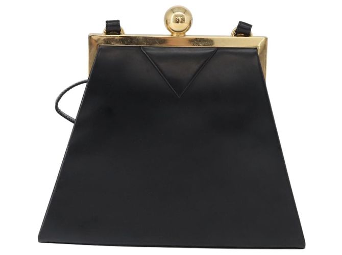 SAINT LAURENT Borsa a Spalla in Pelle Nera Dorata Auth 173508 Nero D'oro - vista 13