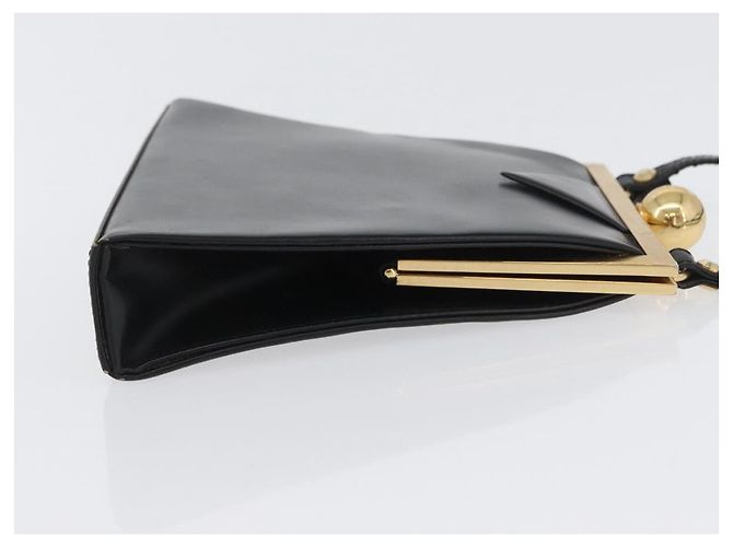 SAINT LAURENT Borsa a Spalla in Pelle Nera Dorata Auth 173508 Nero D'oro - vista 3