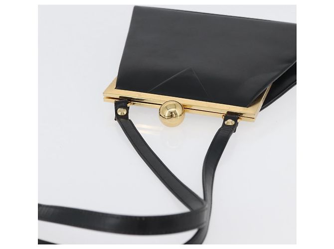 SAINT LAURENT Borsa a Spalla in Pelle Nera Dorata Auth 173508 Nero D'oro - vista 6