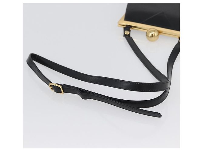 SAINT LAURENT Borsa a Spalla in Pelle Nera Dorata Auth 173508 Nero D'oro - vista 7