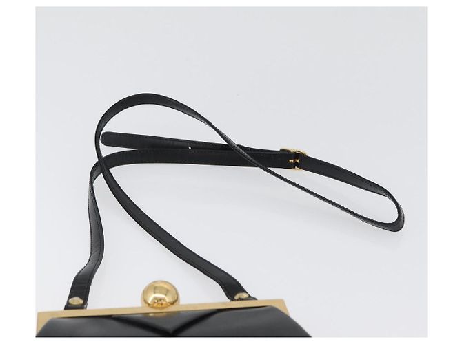 SAINT LAURENT Borsa a Spalla in Pelle Nera Dorata Auth 173508 Nero D'oro - vista 8