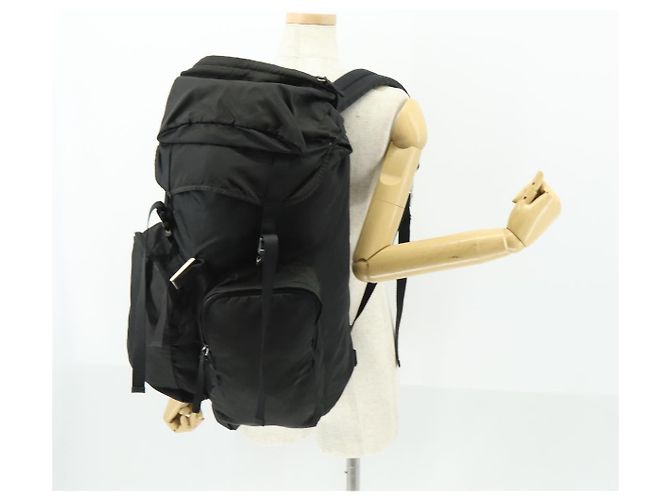 PRADA Backpack Nylon Black Silver Auth am10580 Silvery - view 28