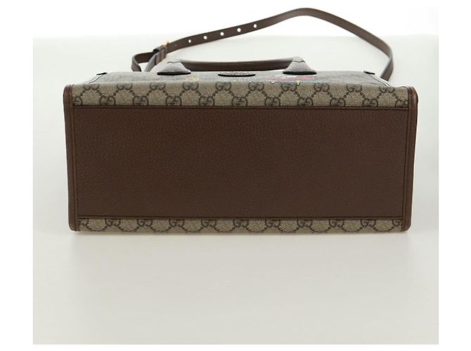 Borsa GUCCI GG Supreme Donald Duck PVC 2 in 1 Beige Oro 648134 Auth 161733SAM D'oro - vista 11