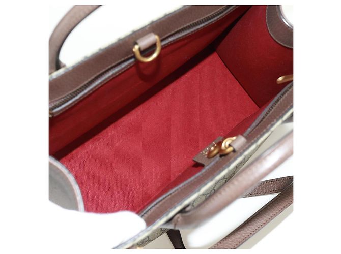 Borsa GUCCI GG Supreme Donald Duck PVC 2 in 1 Beige Oro 648134 Auth 161733SAM D'oro - vista 20