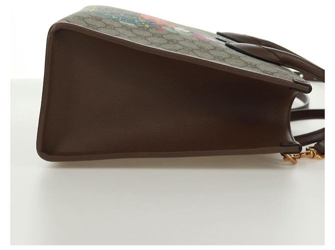 Borsa GUCCI GG Supreme Donald Duck PVC 2 in 1 Beige Oro 648134 Auth 161733SAM D'oro - vista 5