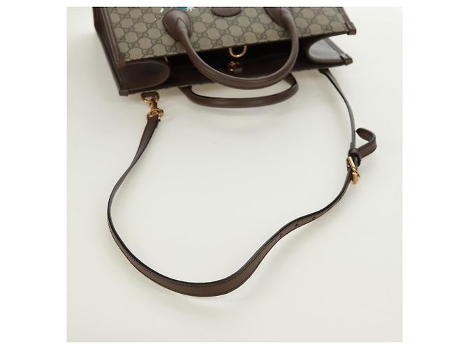 Borsa GUCCI GG Supreme Donald Duck PVC 2 in 1 Beige Oro 648134 Auth 161733SAM D'oro - vista 9