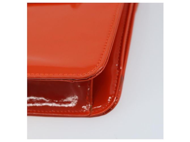 GUCCI Schultertasche Lackleder Orange Silber Auth 171407 - Ansicht 10
