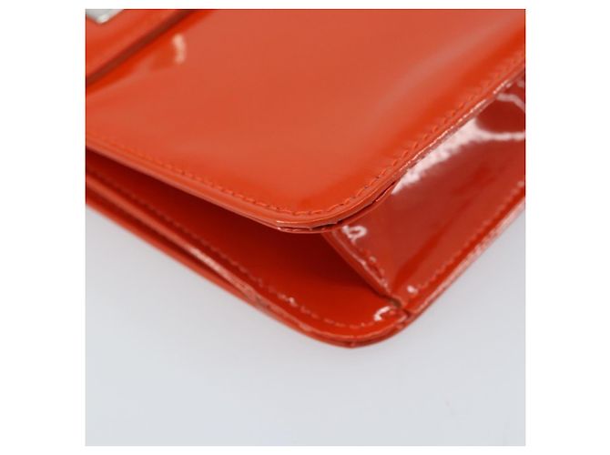 GUCCI Schultertasche Lackleder Orange Silber Auth 171407 - Ansicht 11