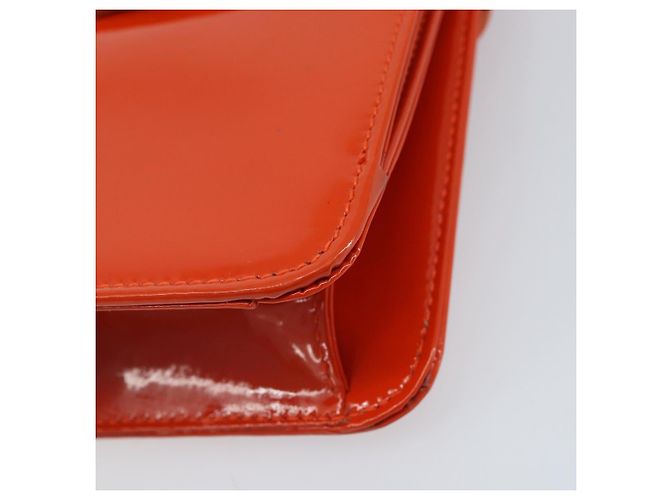GUCCI Schultertasche Lackleder Orange Silber Auth 171407 - Ansicht 12