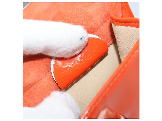 GUCCI Schultertasche Lackleder Orange Silber Auth 171407 - Ansicht 22