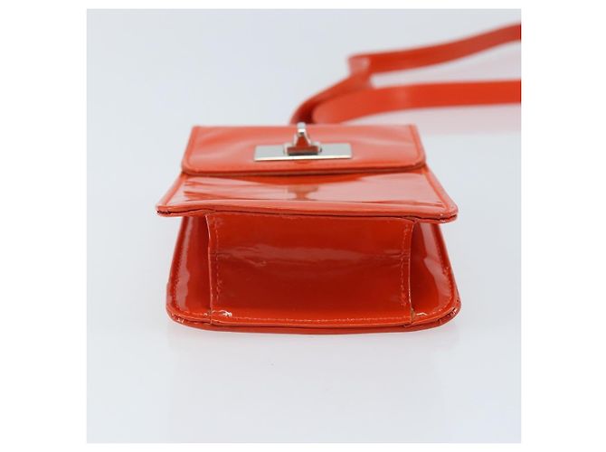 GUCCI Schultertasche Lackleder Orange Silber Auth 171407 - Ansicht 9