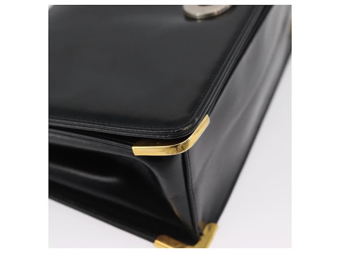 Borsa a Spalla Christian Dior in Pelle di Vitello Nera e Oro Auth 165366 Nero D'oro - vista 10