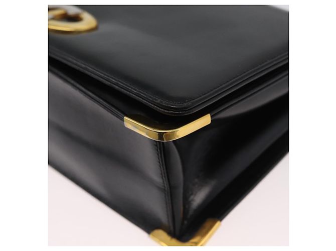 Borsa a Spalla Christian Dior in Pelle di Vitello Nera e Oro Auth 165366 Nero D'oro - vista 11