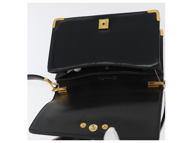 Borsa a Spalla Christian Dior in Pelle di Vitello Nera e Oro Auth 165366 Nero D'oro - vista 15