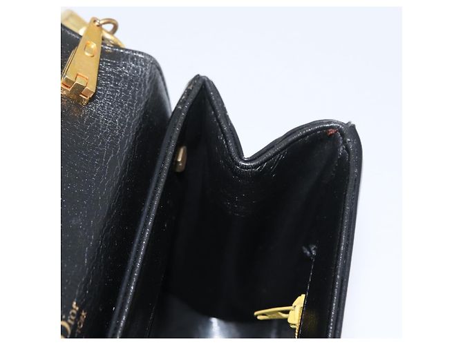Borsa a Spalla Christian Dior in Pelle di Vitello Nera e Oro Auth 165366 Nero D'oro - vista 18