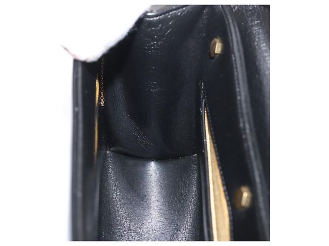Borsa a Spalla Christian Dior in Pelle di Vitello Nera e Oro Auth 165366 Nero D'oro - vista 19