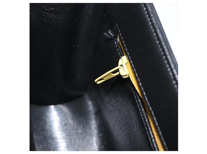 Borsa a Spalla Christian Dior in Pelle di Vitello Nera e Oro Auth 165366 Nero D'oro - vista 20