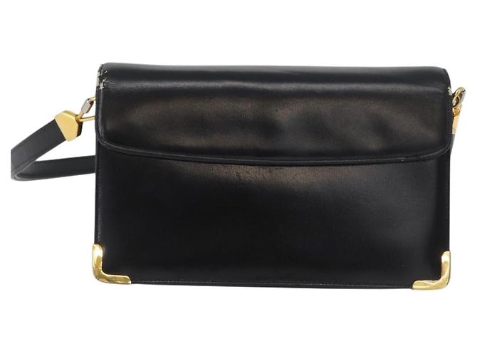 Borsa a Spalla Christian Dior in Pelle di Vitello Nera e Oro Auth 165366 Nero D'oro - vista 3