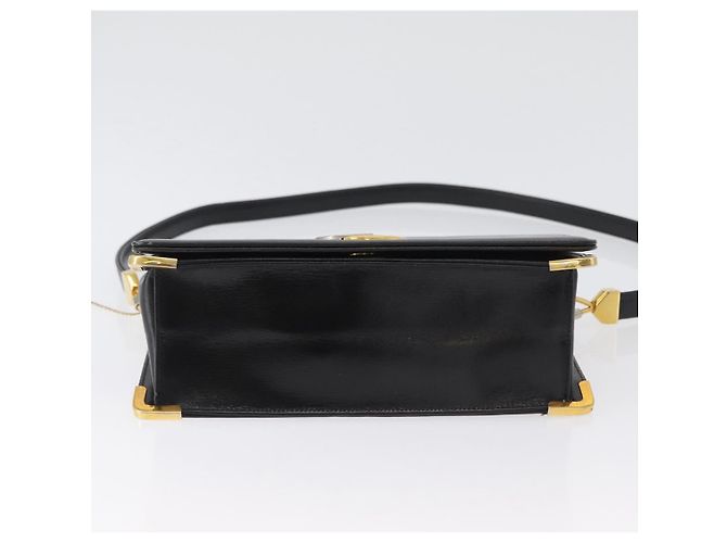 Borsa a Spalla Christian Dior in Pelle di Vitello Nera e Oro Auth 165366 Nero D'oro - vista 9