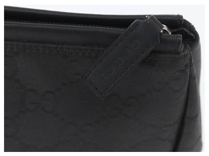 Borsa clutch in tela GG Gucci in nylon nero e argento 014 1126 Auth mr2106 - vista 12