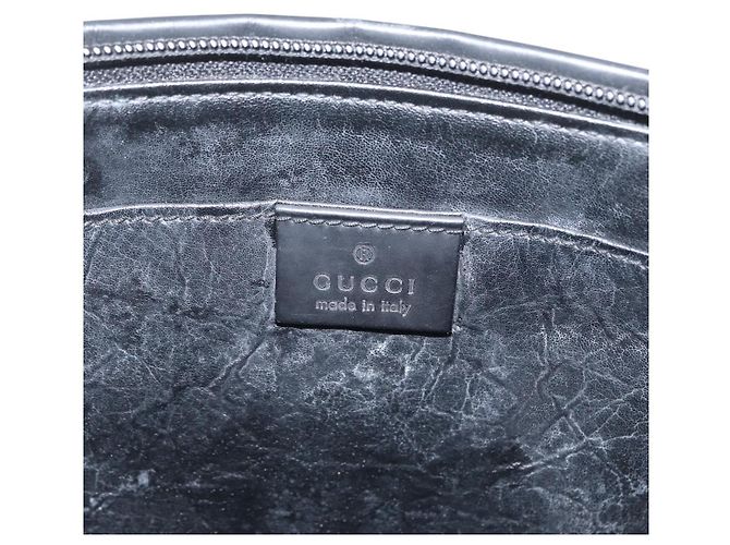 Borsa clutch in tela GG Gucci in nylon nero e argento 014 1126 Auth mr2106 - vista 13