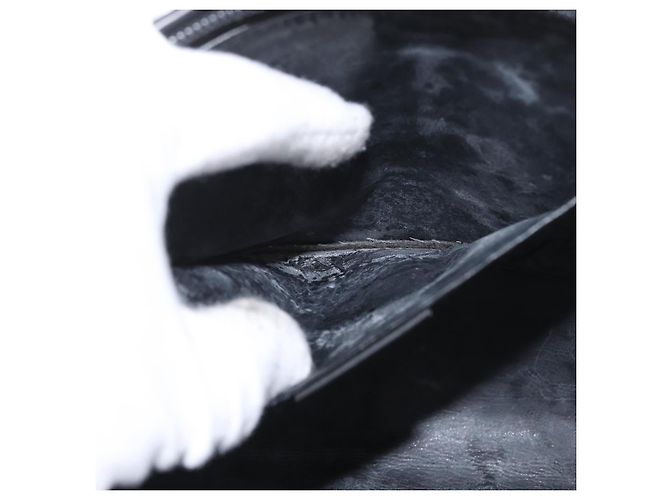 Borsa clutch in tela GG Gucci in nylon nero e argento 014 1126 Auth mr2106 - vista 17