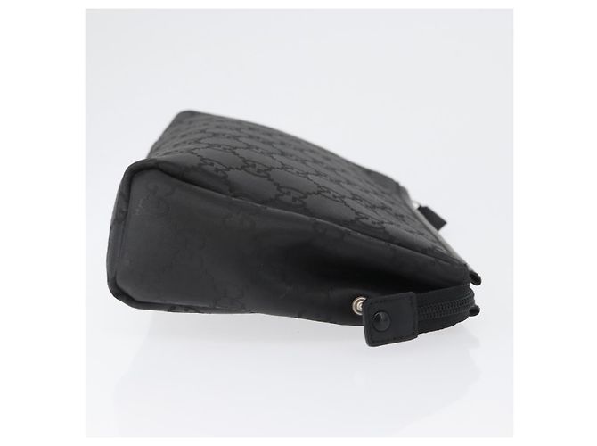 Borsa clutch in tela GG Gucci in nylon nero e argento 014 1126 Auth mr2106 - vista 4