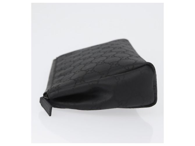 Borsa clutch in tela GG Gucci in nylon nero e argento 014 1126 Auth mr2106 - vista 5