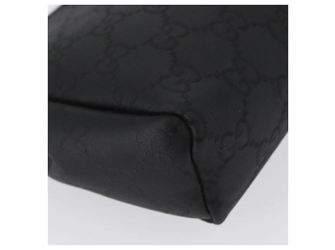 Borsa clutch in tela GG Gucci in nylon nero e argento 014 1126 Auth mr2106 - vista 8
