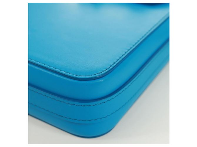 Borsa a Spalla Christian Dior in Pelle Blu Argento Auth 161745M - vista 11