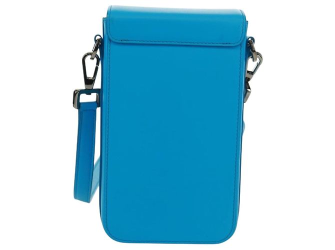 Borsa a Spalla Christian Dior in Pelle Blu Argento Auth 161745M - vista 3