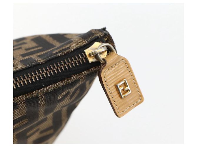 FENDI Zucca Canvas Handtasche Braun Schwarz Auth ep13422 - Ansicht 10