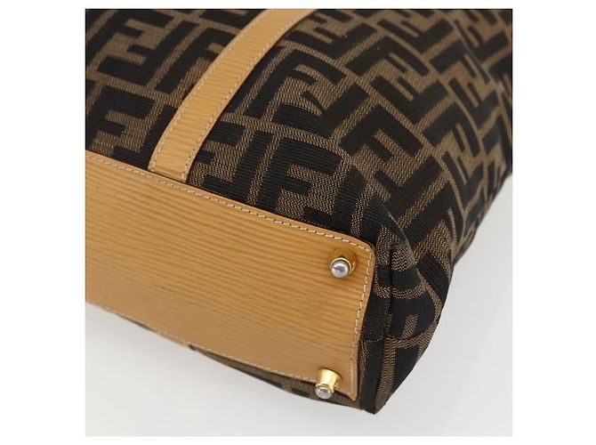 FENDI Zucca Canvas Handtasche Braun Schwarz Auth ep13422 - Ansicht 14