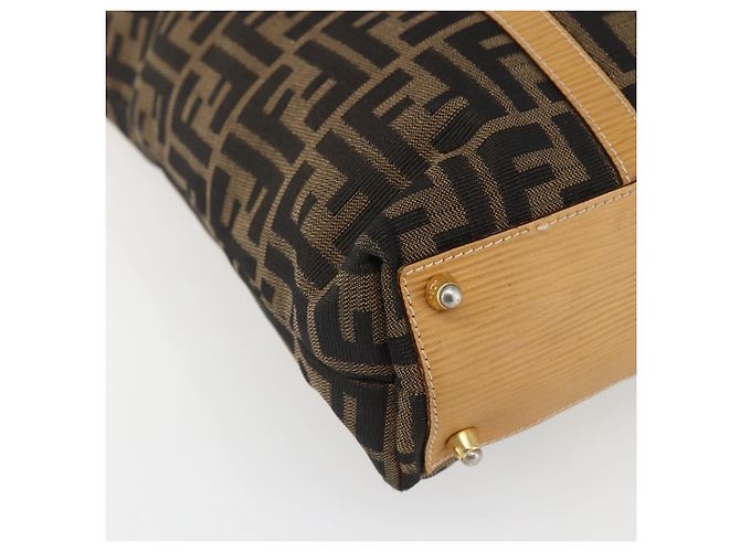 FENDI Zucca Canvas Handtasche Braun Schwarz Auth ep13422 - Ansicht 15