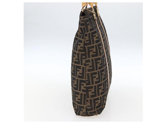 FENDI Zucca Canvas Handtasche Braun Schwarz Auth ep13422 - Ansicht 3