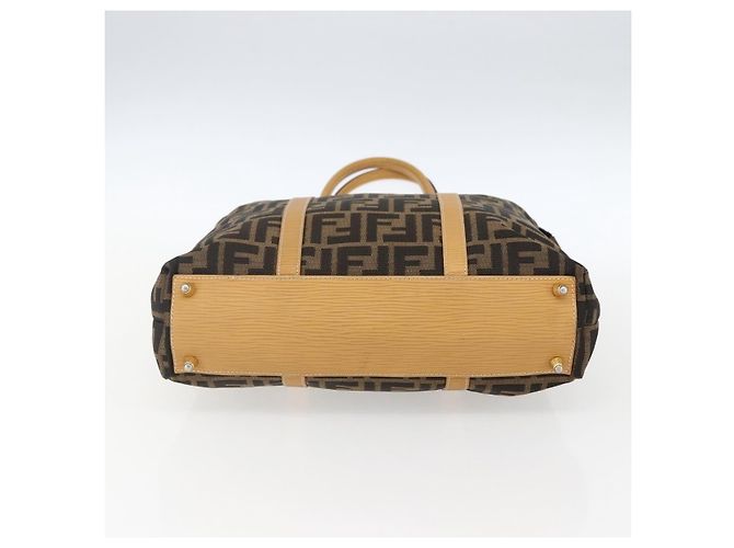 FENDI Zucca Canvas Handtasche Braun Schwarz Auth ep13422 - Ansicht 5
