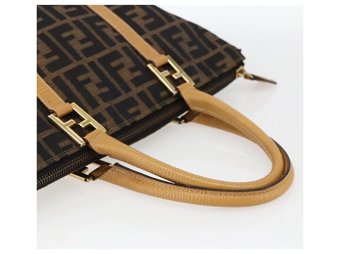 FENDI Zucca Canvas Handtasche Braun Schwarz Auth ep13422 - Ansicht 7