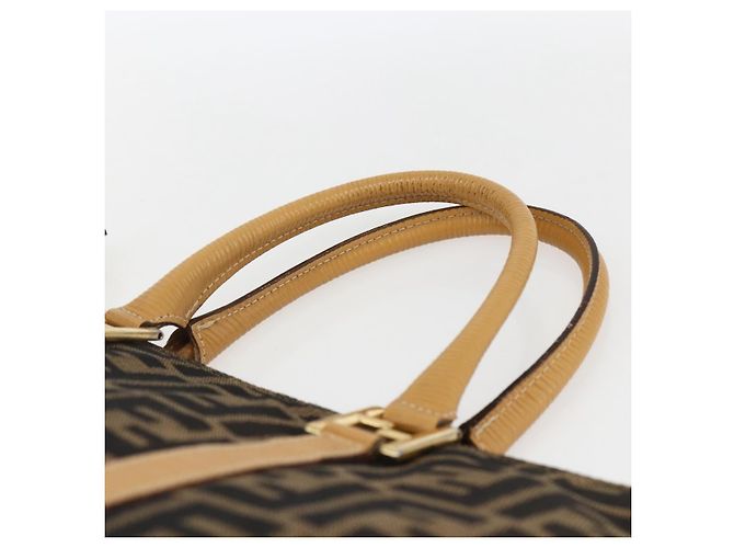 FENDI Zucca Canvas Handtasche Braun Schwarz Auth ep13422 - Ansicht 8