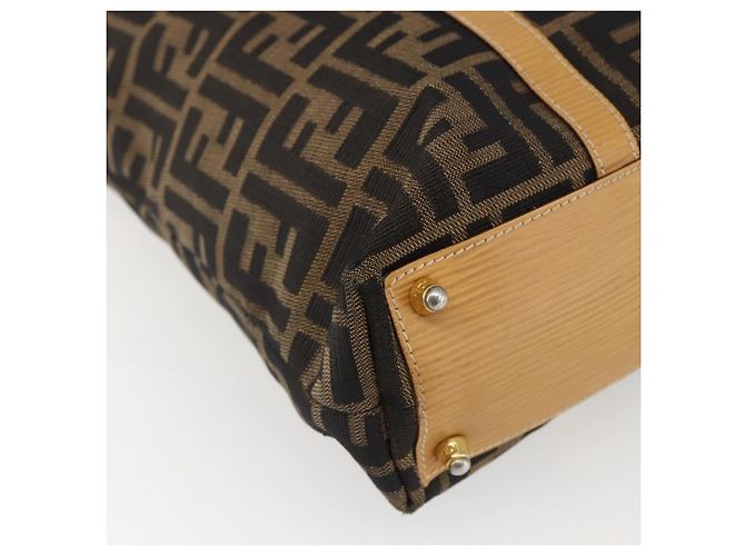 FENDI Zucca Canvas Handtasche Braun Schwarz Auth ep13422 - Ansicht 9