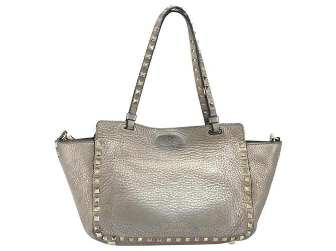 Valentino Borsa Tote in pelle 2 in 1 oro Auth BA10421 D'oro - vista 2