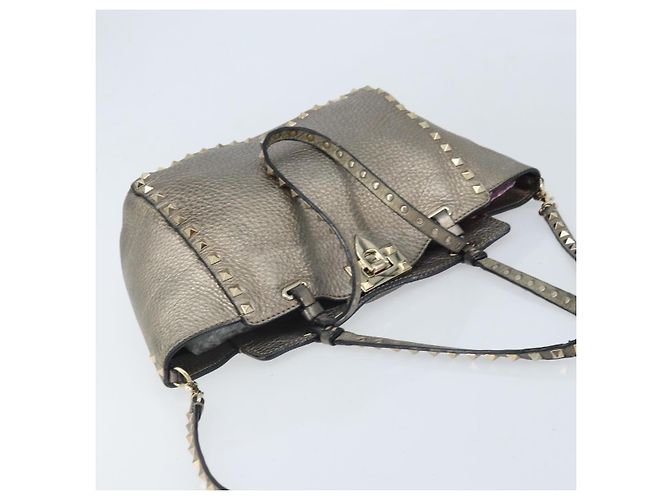 Valentino Borsa Tote in pelle 2 in 1 oro Auth BA10421 D'oro - vista 6
